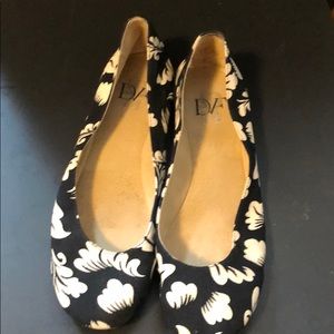 DVF black and white loafers
